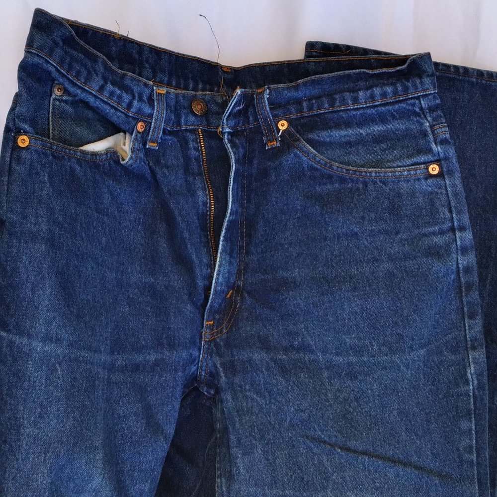 Vintage Levi's 20517 0217 Orange Tab Denim Boot Cut Jeans 34x30 Made in USA